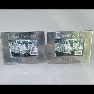 New Terragraphics Best Friends Silver Tone Picture Frame, Set of 2